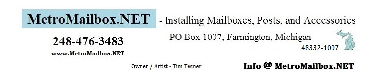 www.MetroMailbox.NET - Installing Mailboxes, Posts, and Accessories - 248-476-3483 - Farmington, MI